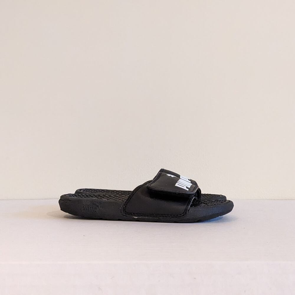 Puma Cool Cat V Slide Sandal Size 12 Black Hook & Loop Shoes
